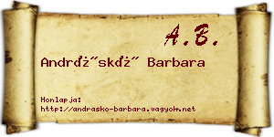 Andráskó Barbara névjegykártya