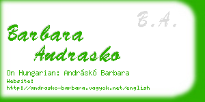 barbara andrasko business card